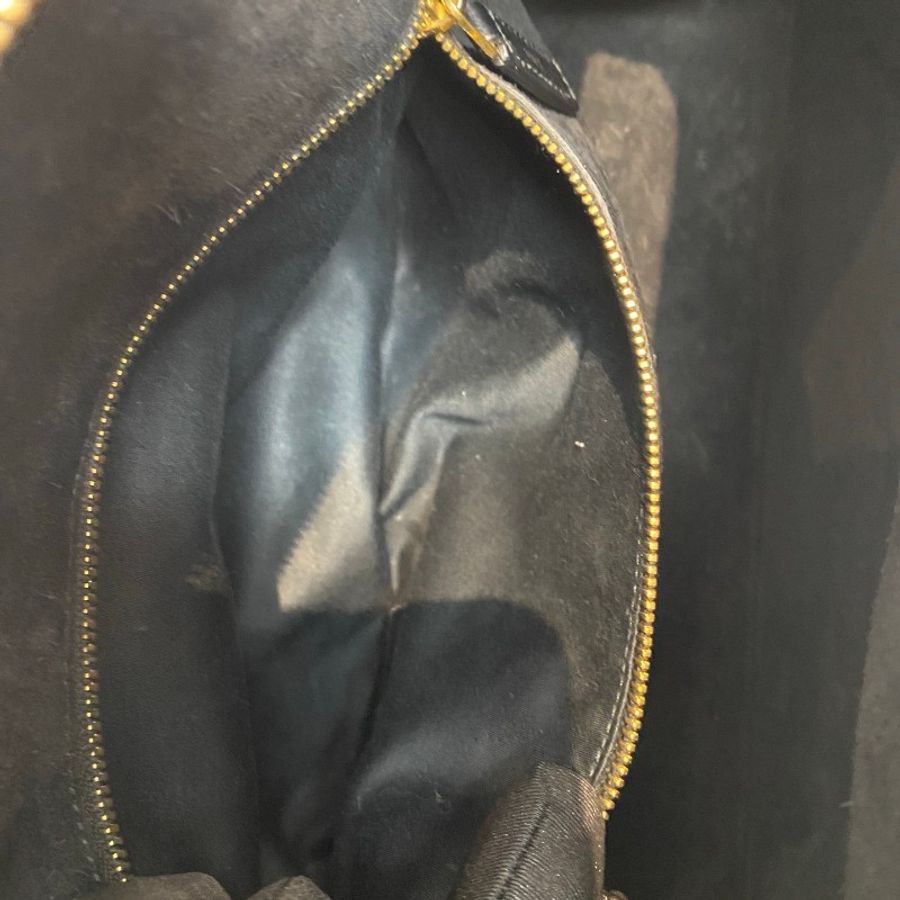 YSL圣罗兰黑银牛皮波士顿水桶包30*23*17-22