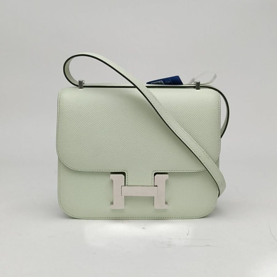HERMES Constance康康19氣泡綠Epsom皮U刻銀扣肩背包-0