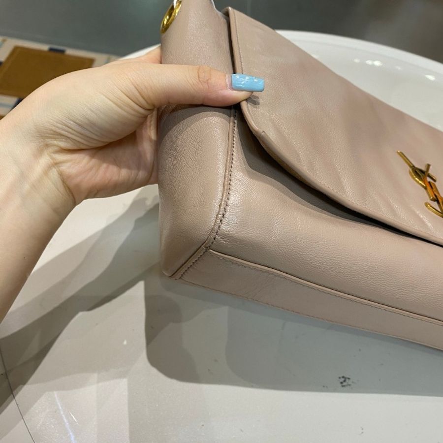 YSL圣罗兰奶茶色双面KATE链条包 28*6*18-14