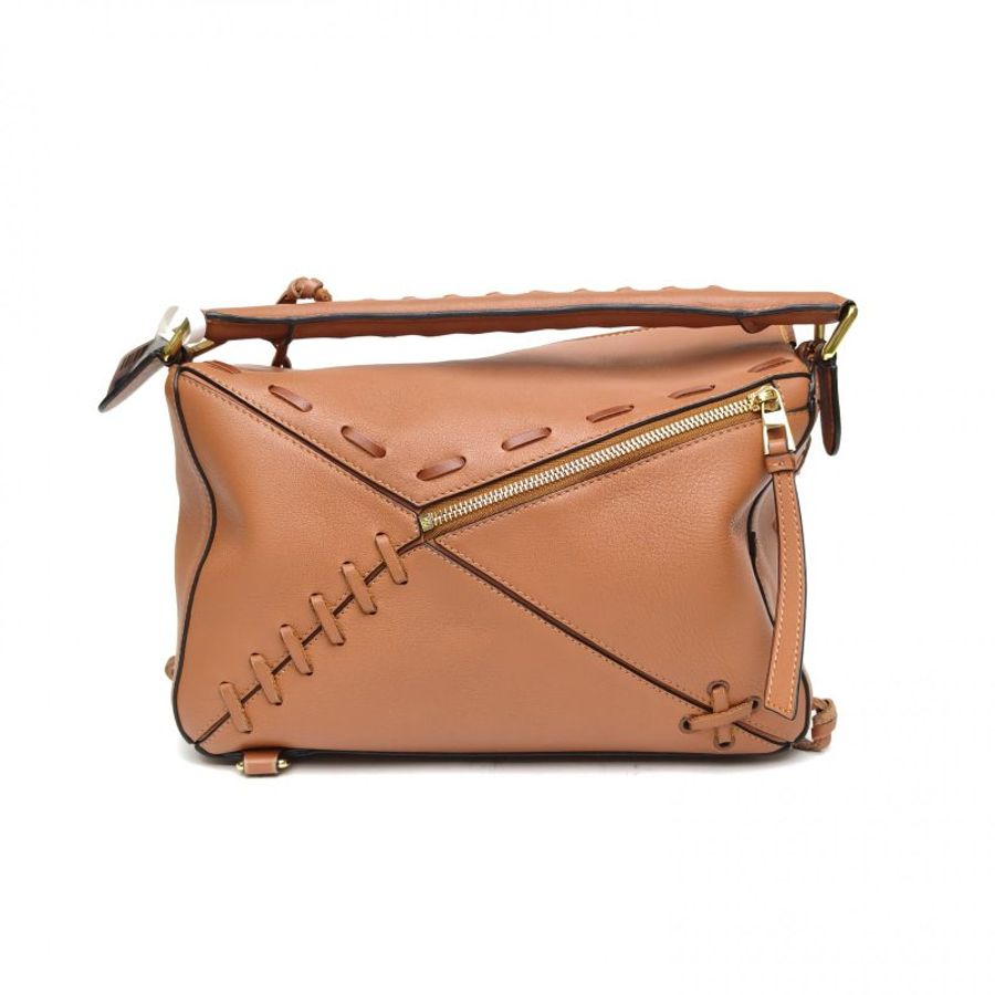 LOEWE Puzzle29幾何包中號棕色牛皮肩背包-2