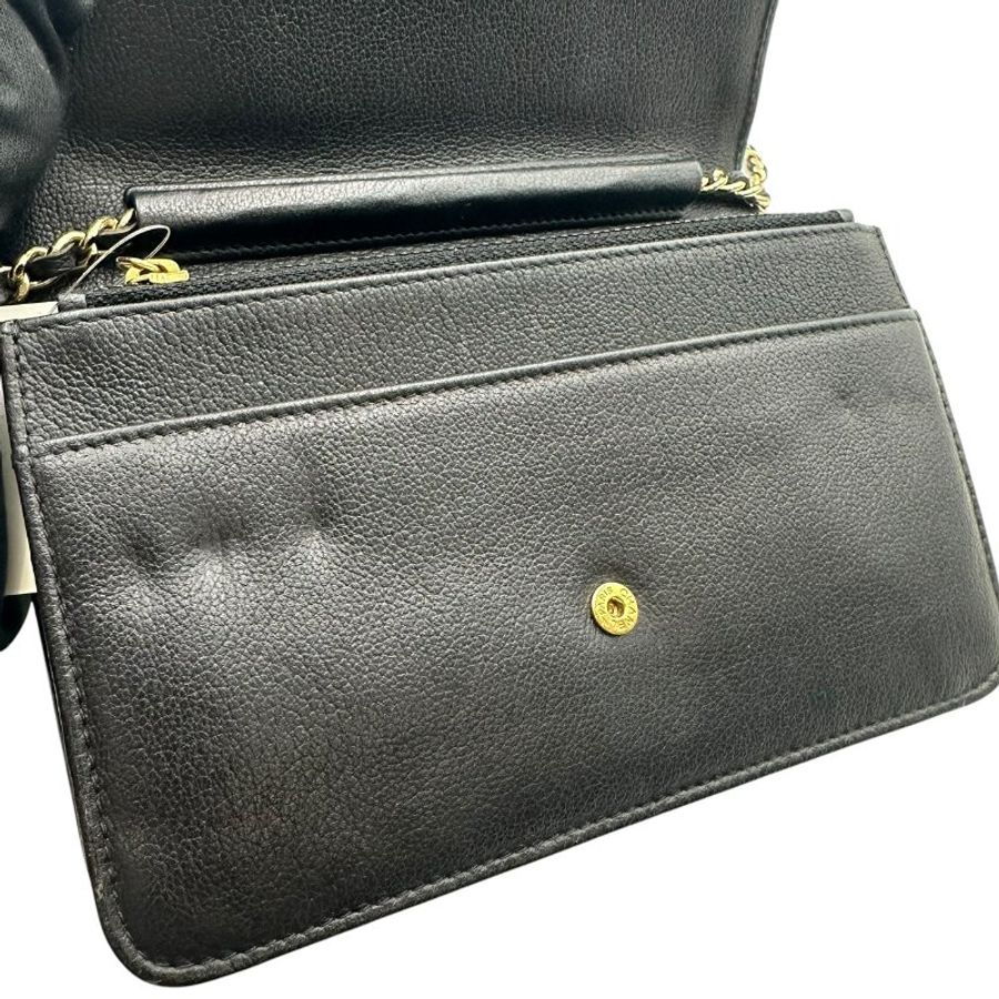 【美收精品】CHANEL 黑色皮革信封包 C-674【隔月月中將轉賣至日本 上架期限30天】-12