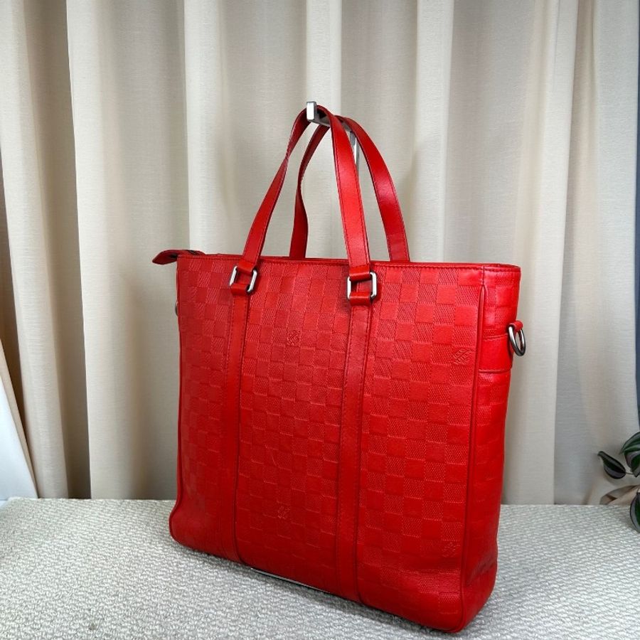 Louis Vuitton 紅色棋盤格手提包 肩背包-2