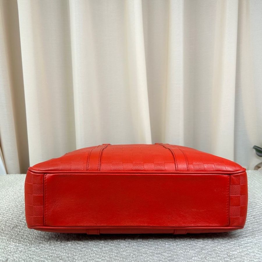 Louis Vuitton 紅色棋盤格手提包 肩背包-4