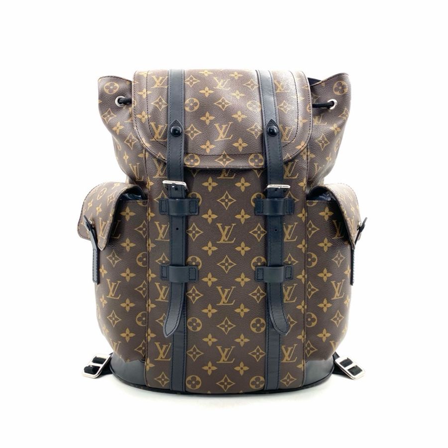 Louis Vuitton 路易威登棕老花克里斯托弗雙肩包 尺寸38/44 芯片款。-0