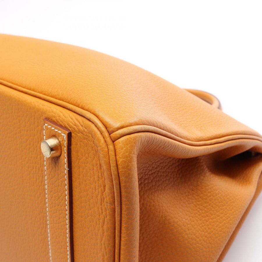 HERMES Birkin 40 手提包 Togo 皮革 黃色 二手 女用 D GHW-6