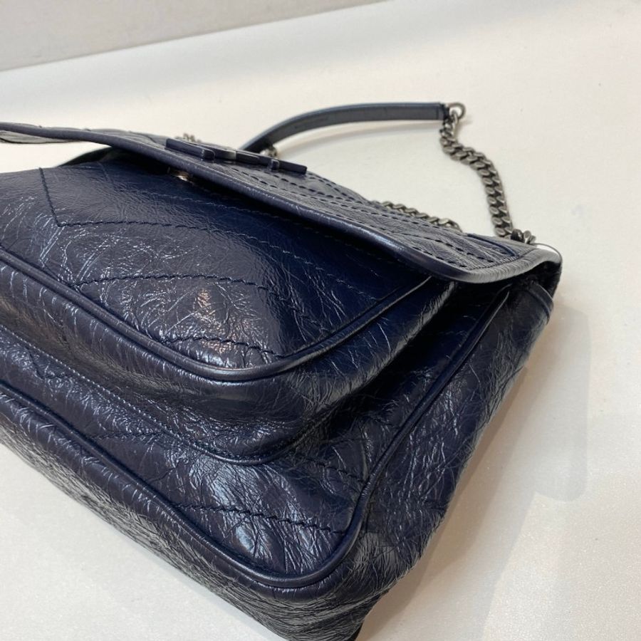 YSL圣罗兰 NIKI 中号蓝色单肩斜挎链条包27*22*9-18