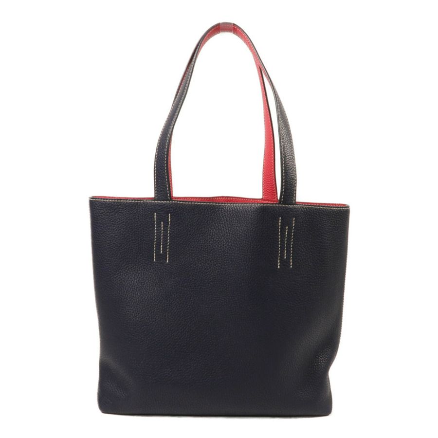 HERMES Clemence皮革Double Sens 28手挽袋Blue Nuit/Rose Extre-2