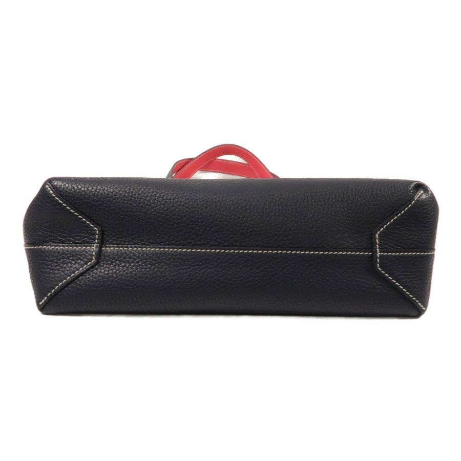 HERMES Clemence皮革Double Sens 28手挽袋Blue Nuit/Rose Extre-3