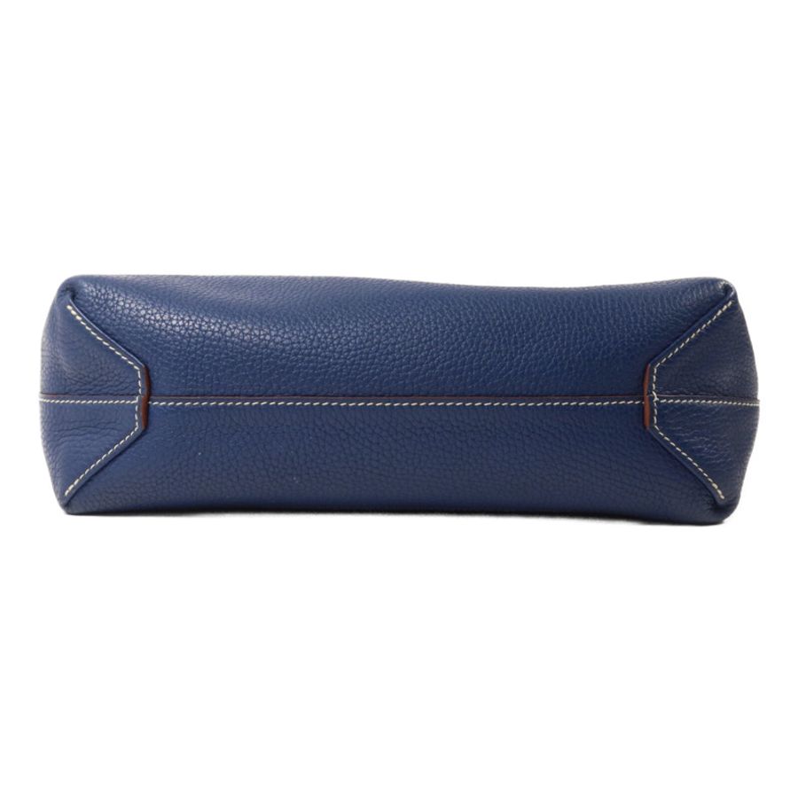 HERMES Clemence皮革Double Sens 28手挽袋Deep Bleu/Gold-3