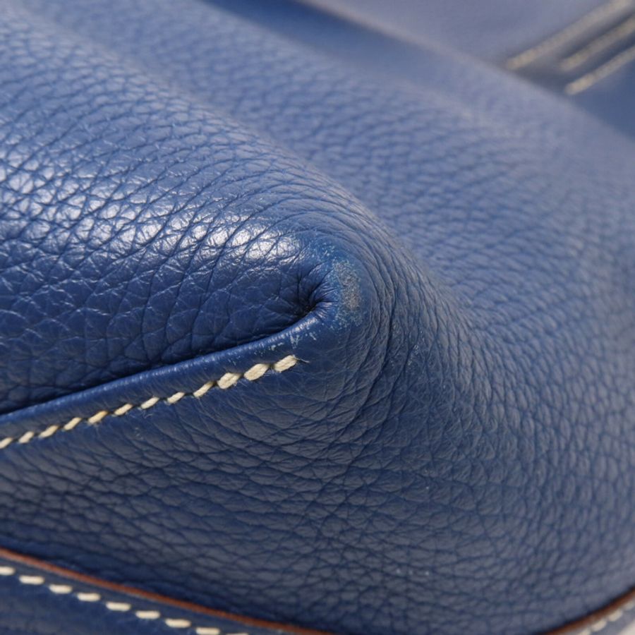 HERMES Clemence皮革Double Sens 28手挽袋Deep Bleu/Gold-9