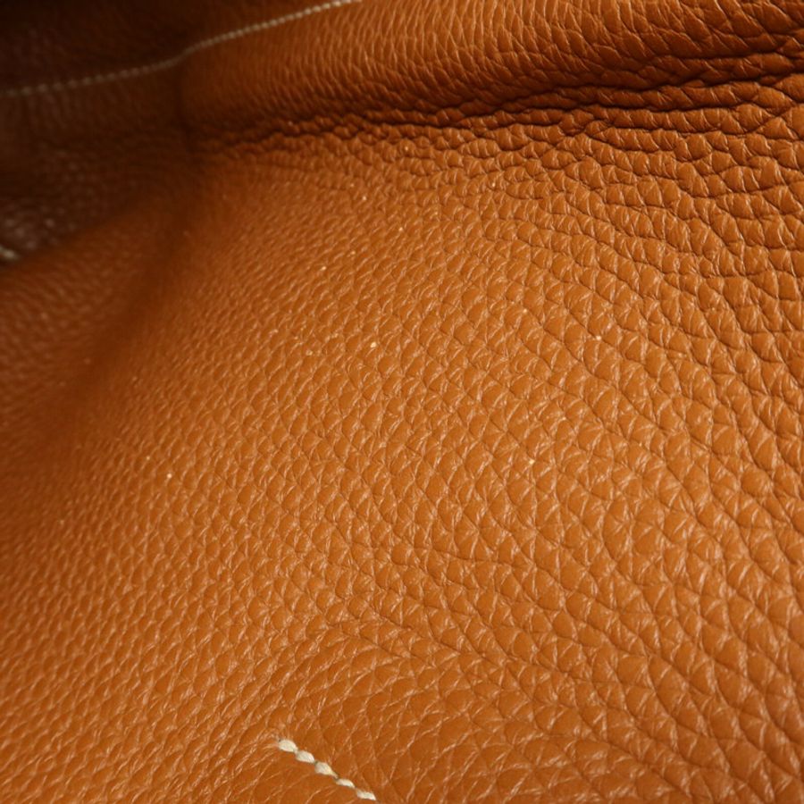 HERMES Clemence皮革Double Sens 28手挽袋Deep Bleu/Gold-14
