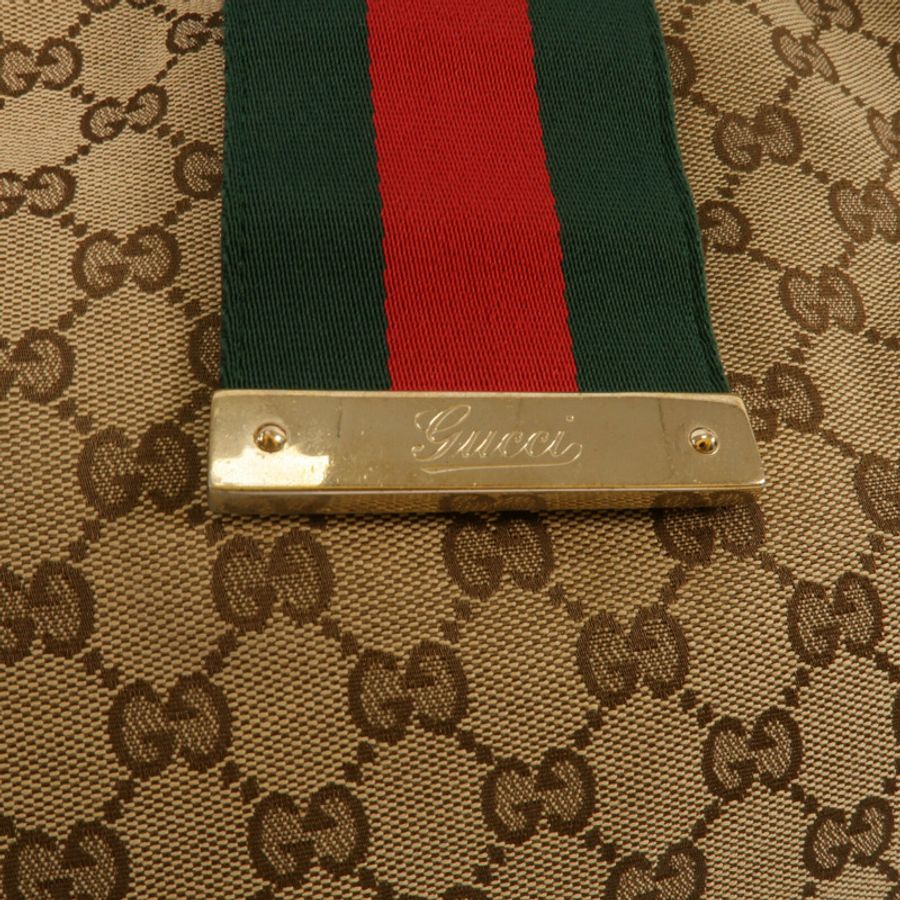 GUCCI 帆布GG Web Hobo肩背袋-7