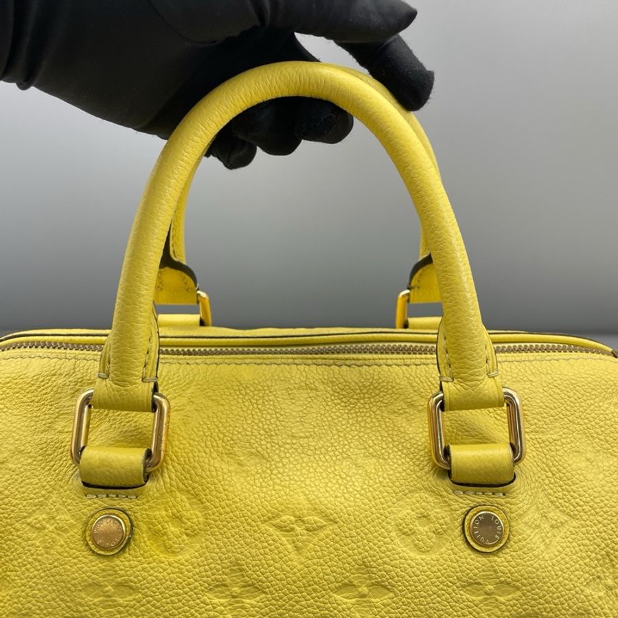Louis Vuitton 路易威登 speedy25黃色肩帶款缺肩帶/25*18*15cm-6