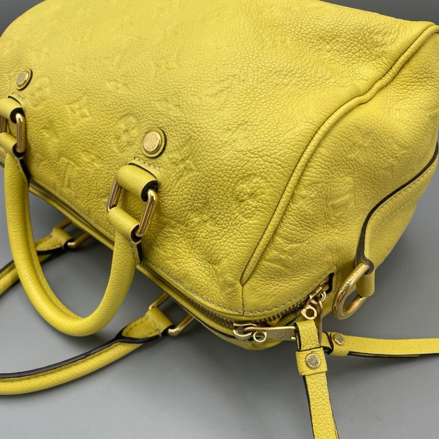Louis Vuitton 路易威登 speedy25黃色肩帶款缺肩帶/25*18*15cm-11