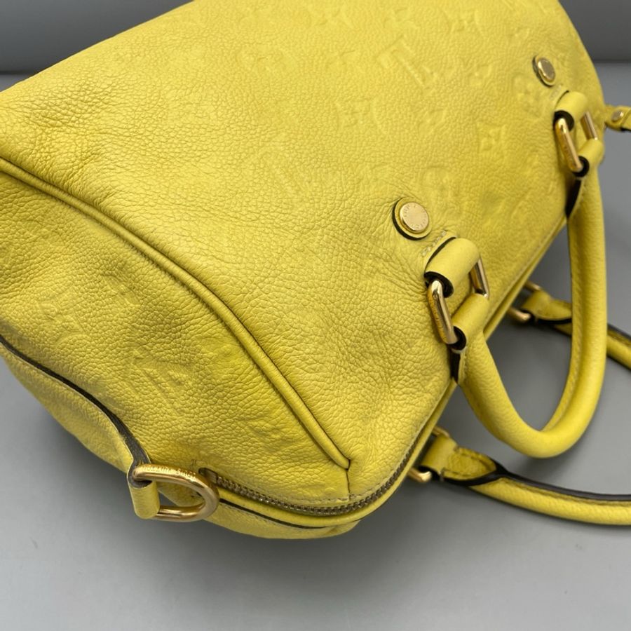 Louis Vuitton 路易威登 speedy25黃色肩帶款缺肩帶/25*18*15cm-12