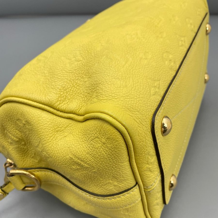 Louis Vuitton 路易威登 speedy25黃色肩帶款缺肩帶/25*18*15cm-14