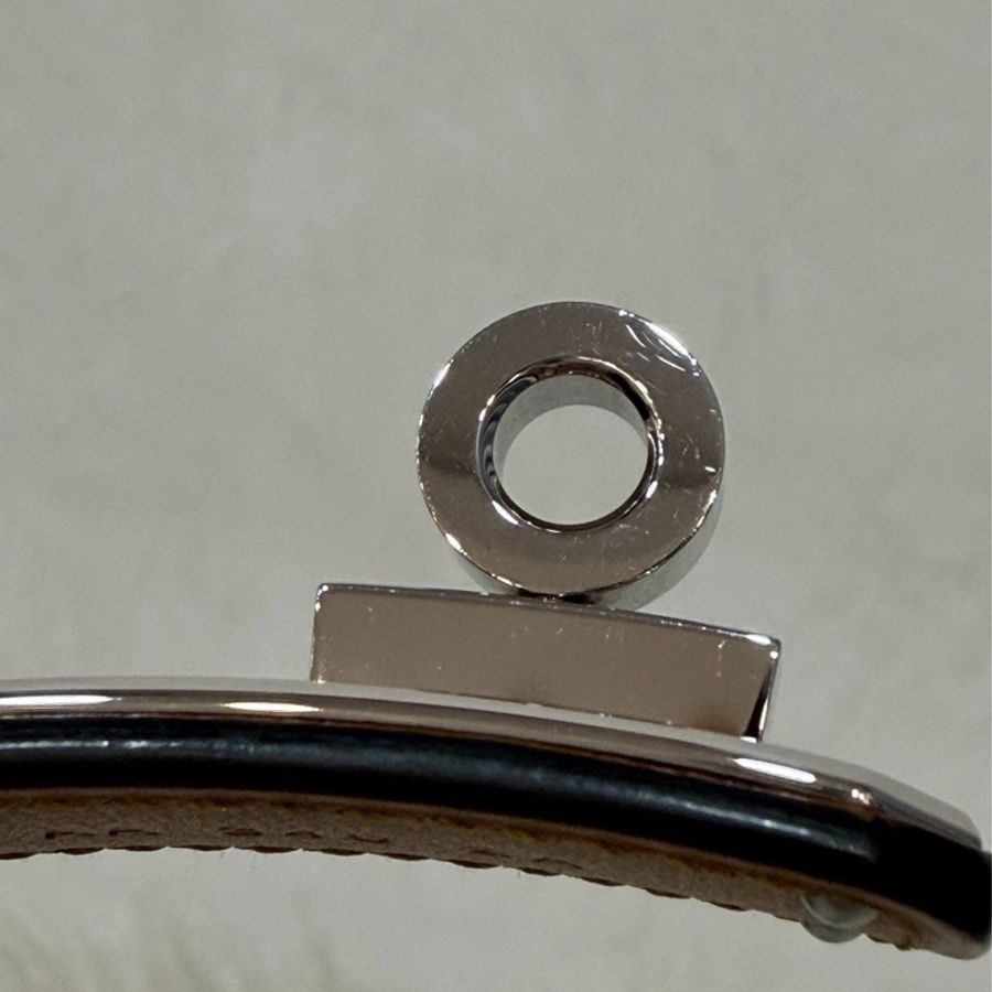 Hermes 37金棕epsom牛皮銀釦凱莉雙圈皮帶 腰帶Kelly-10