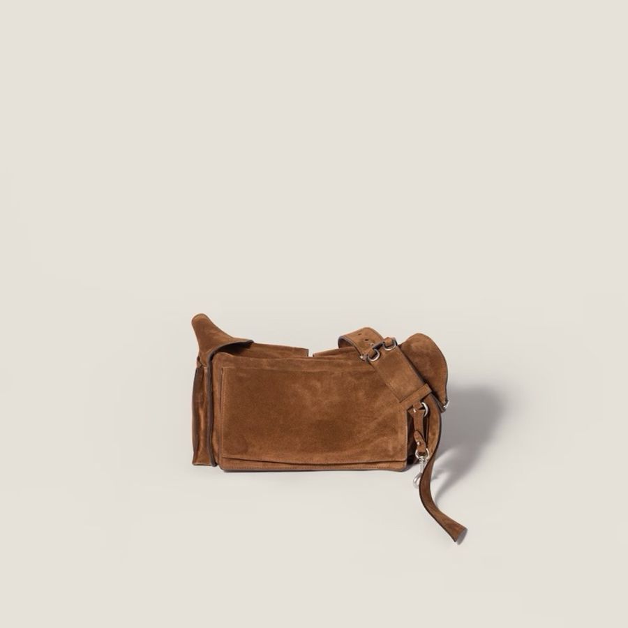 Miu Miu 女士 Utilitaire麂皮單肩包均碼碼26cm*9.5cm*14.5cm-1