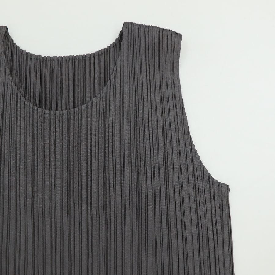 ISSEY MIYAKE三宅一生 深灰色 褶皺 背心 上衣 SIZE3-3