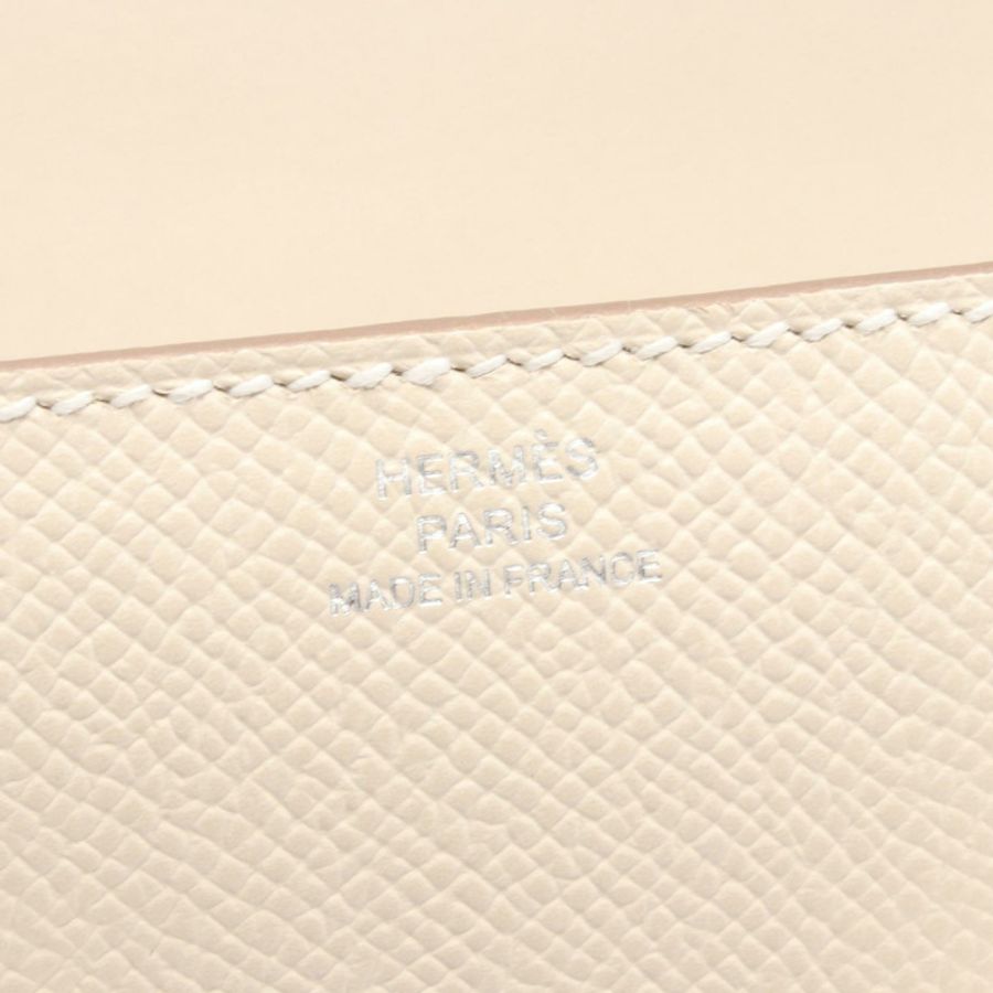 愛馬仕 Constance Elan Miroir 肩背包,Epsom 皮革,米色,二手,帶五金配件-3