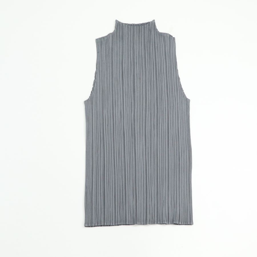 ISSEY MIYAKE三宅一生 深灰色褶皺 高領背心 SIZE4-4