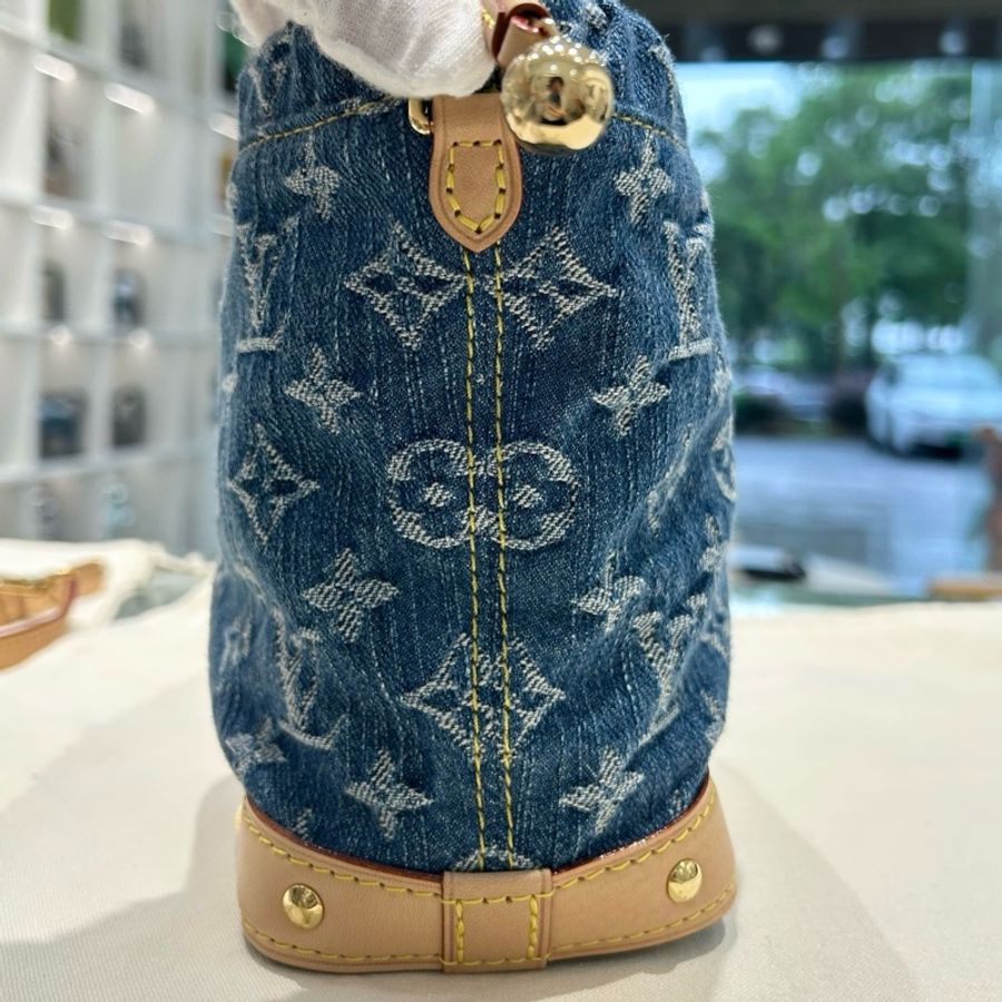 LV 路易威登 nano noe 丹寧牛仔小水桶包手提包單肩包斜挎包-3
