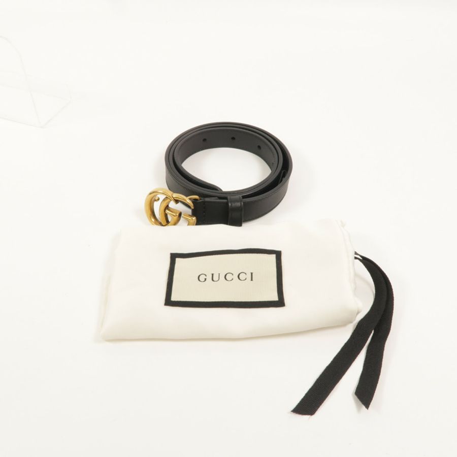 GUCCI 牛皮皮革GG Marmont Thin Belt皮帶-5