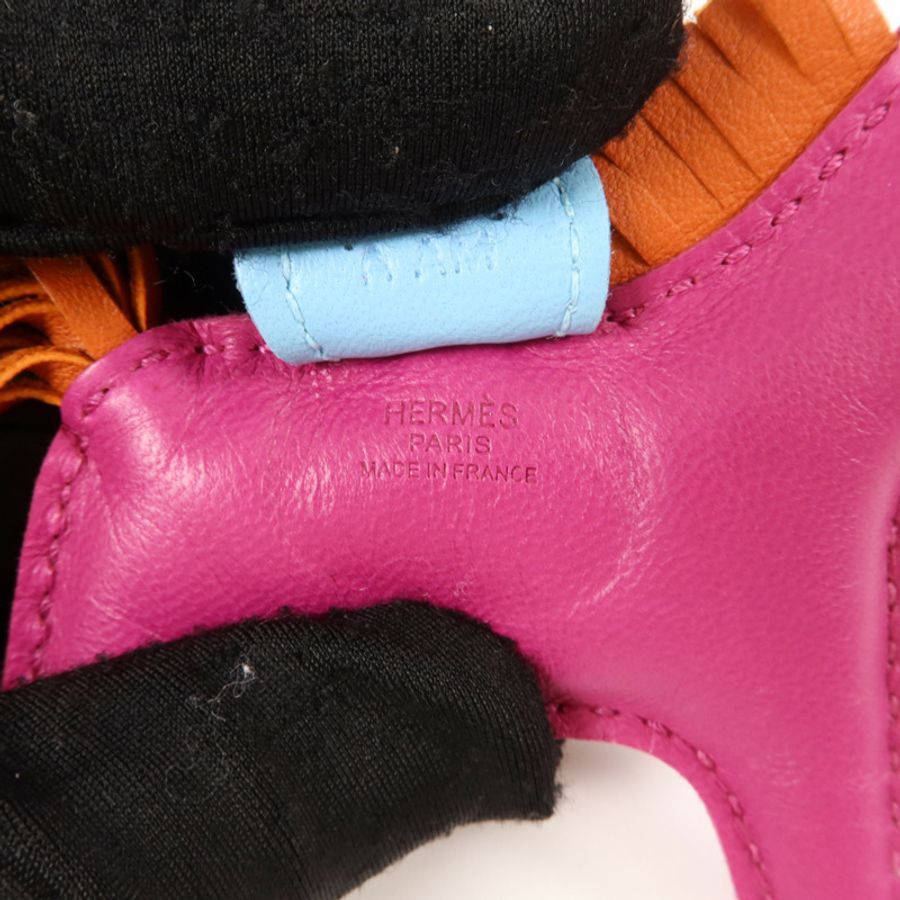HERMES Milo皮革Rodeo PM掛飾Rose Purple/Celeste/Cornaline-4