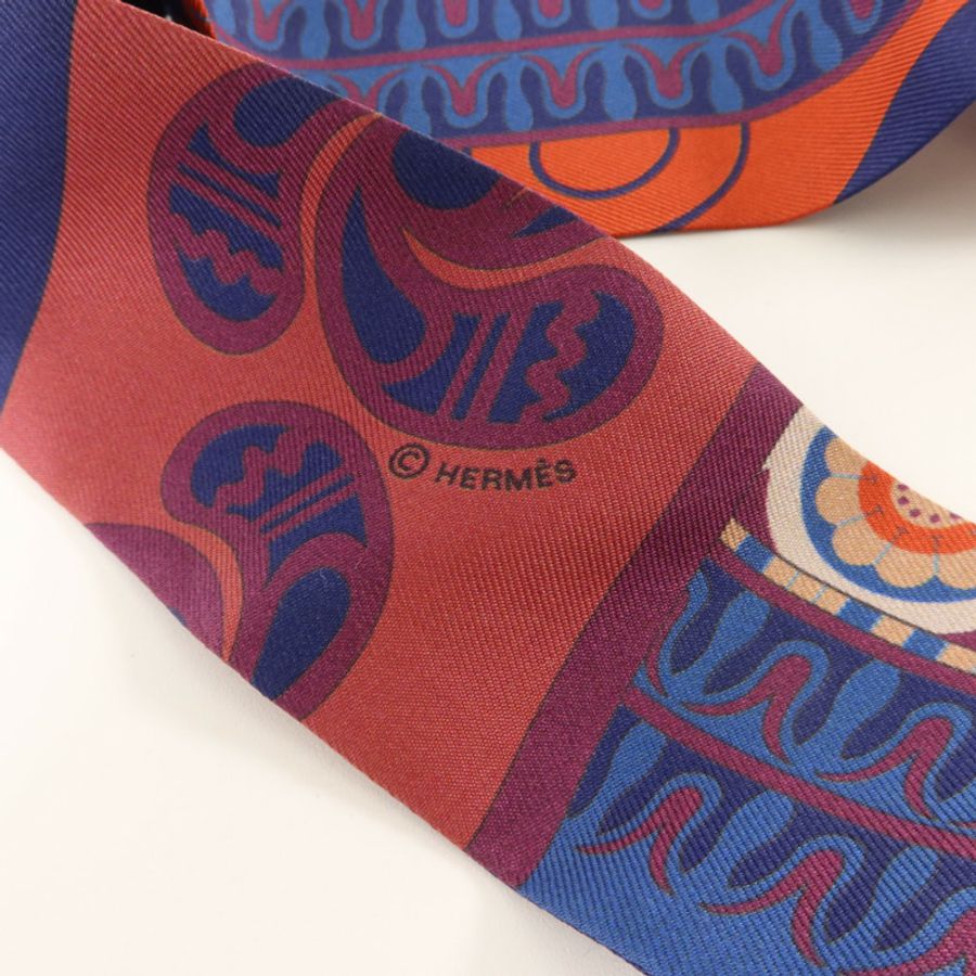 HERMES 絲質Twilly絲巾-5