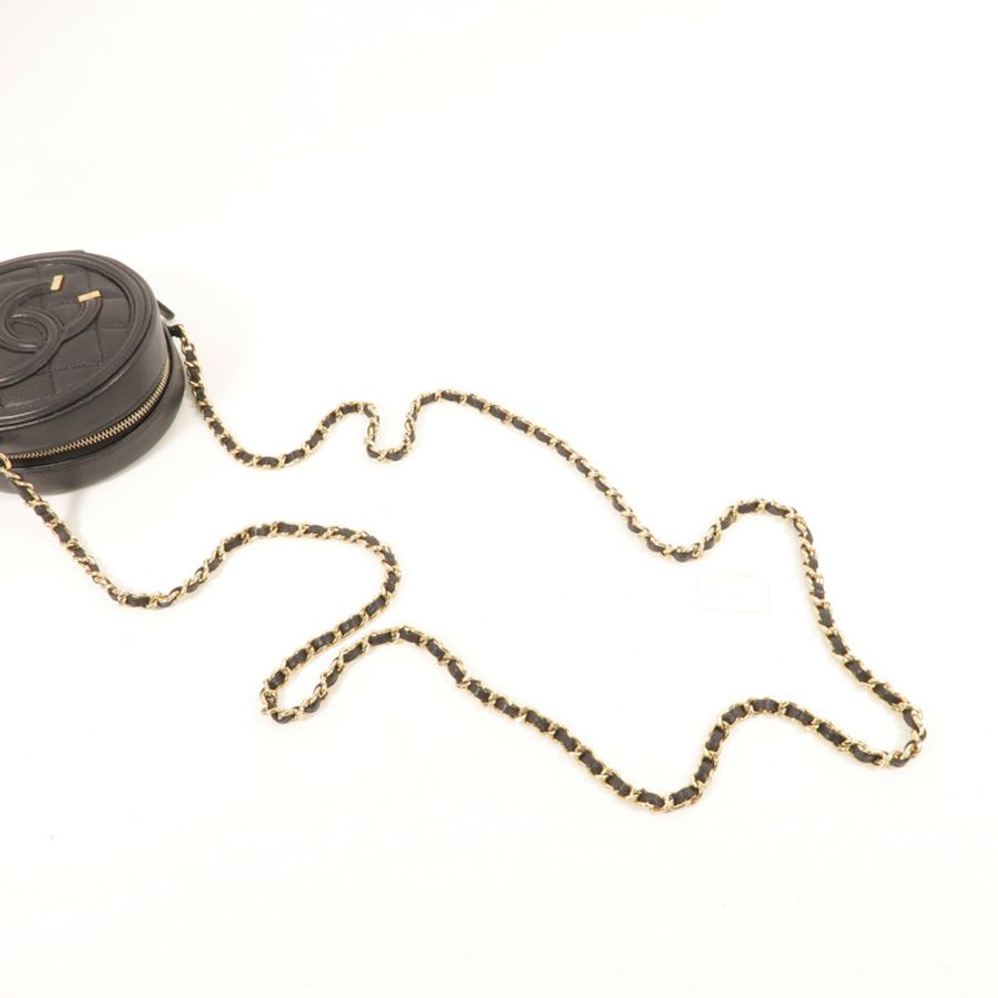 CHANEL 牛皮皮革Round CC Filigree Bag肩背袋-5