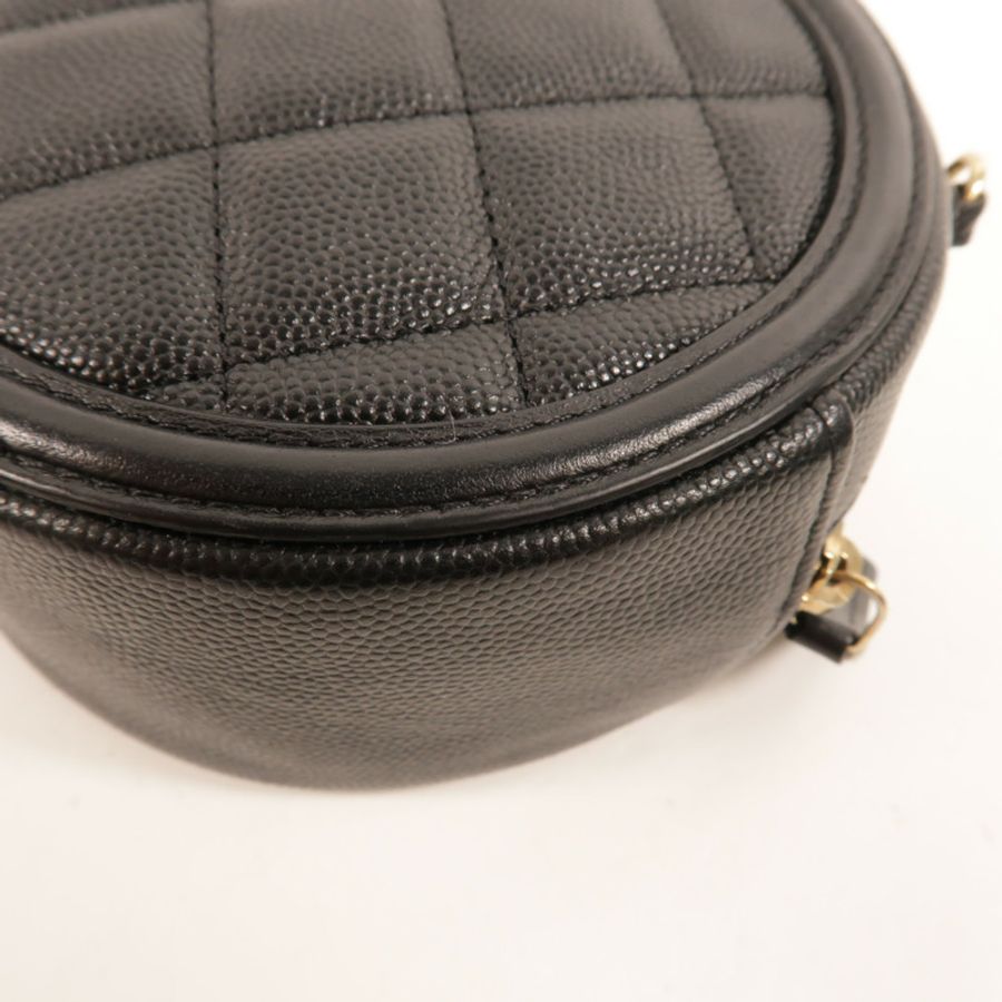 CHANEL 牛皮皮革Round CC Filigree Bag肩背袋-10