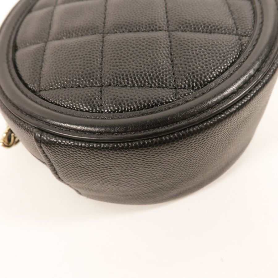 CHANEL 牛皮皮革Round CC Filigree Bag肩背袋-11