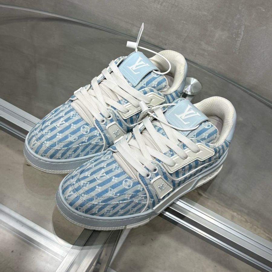 Louis Vuitton/路易威登 LV Trainer 白藍滿印 尺碼/UK3 37碼-0