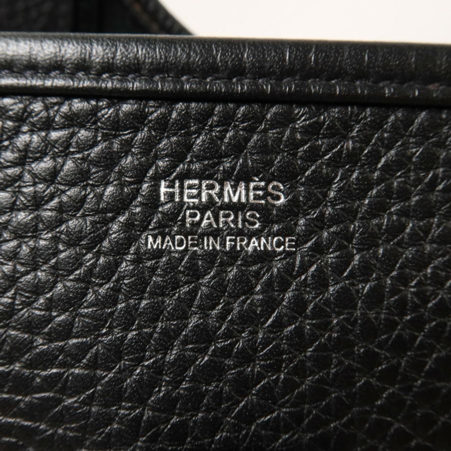 HERMES Clemence皮革Evelyne PM 肩背袋Noir-6