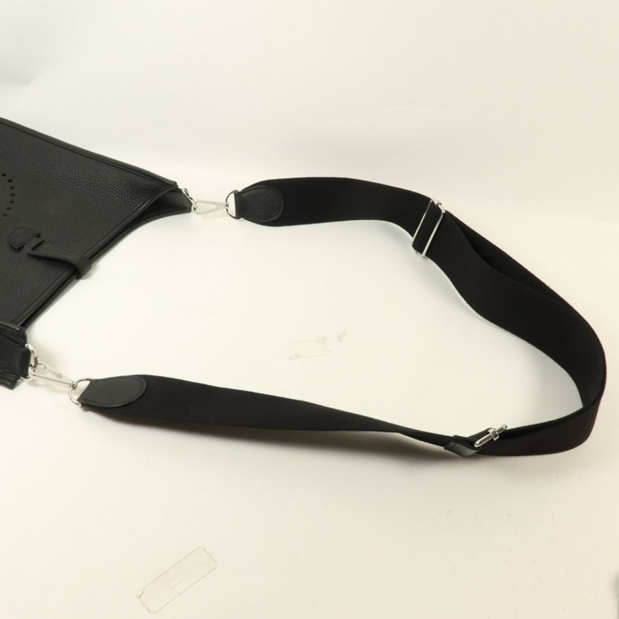 HERMES Clemence皮革Evelyne PM 肩背袋Noir-9