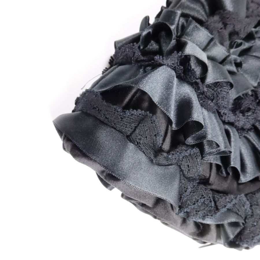 BALENCIAGA 緞面/蕾絲Ruffle Clutch手拿包-11