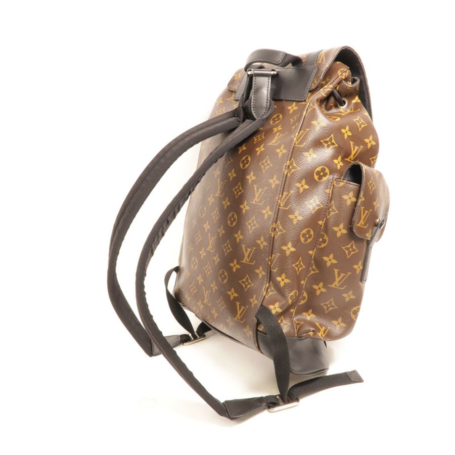 LOUIS VUITTON Monogram Macassar Christopher MM銀扣背包-5