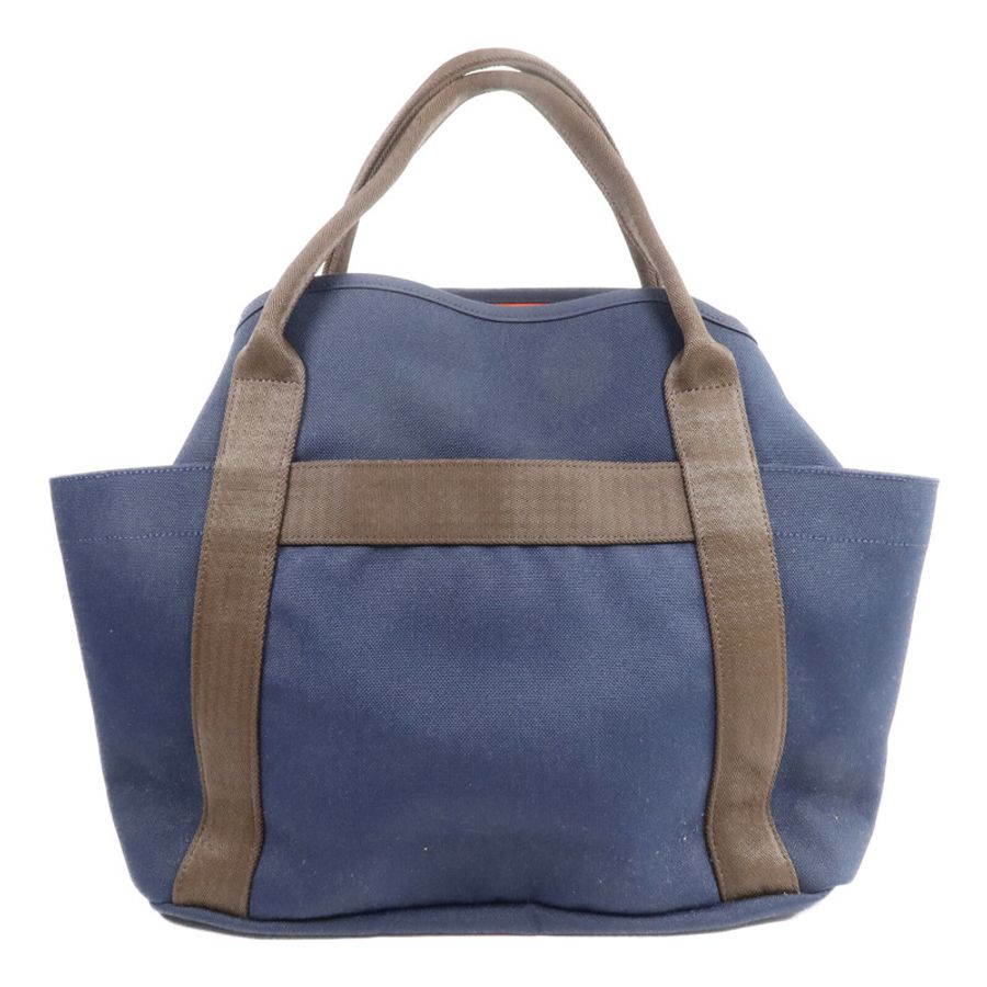 HERMES 帆布Grooming Bag銀扣手挽肩背兩用袋Blue-1