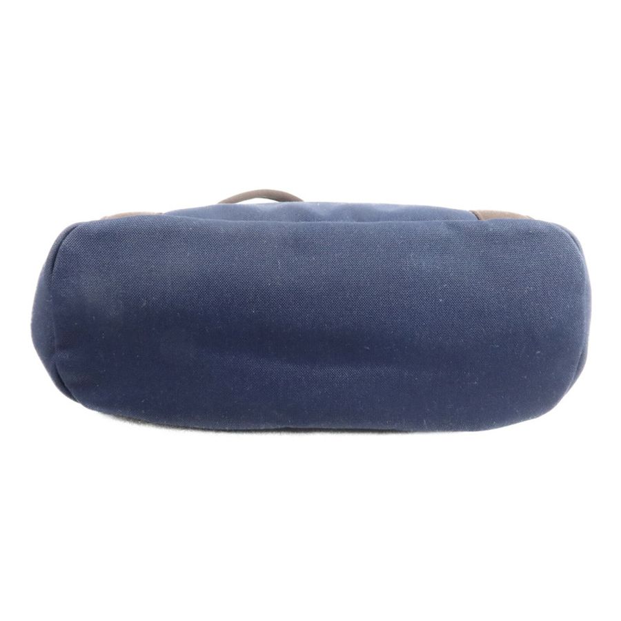 HERMES 帆布Grooming Bag銀扣手挽肩背兩用袋Blue-3