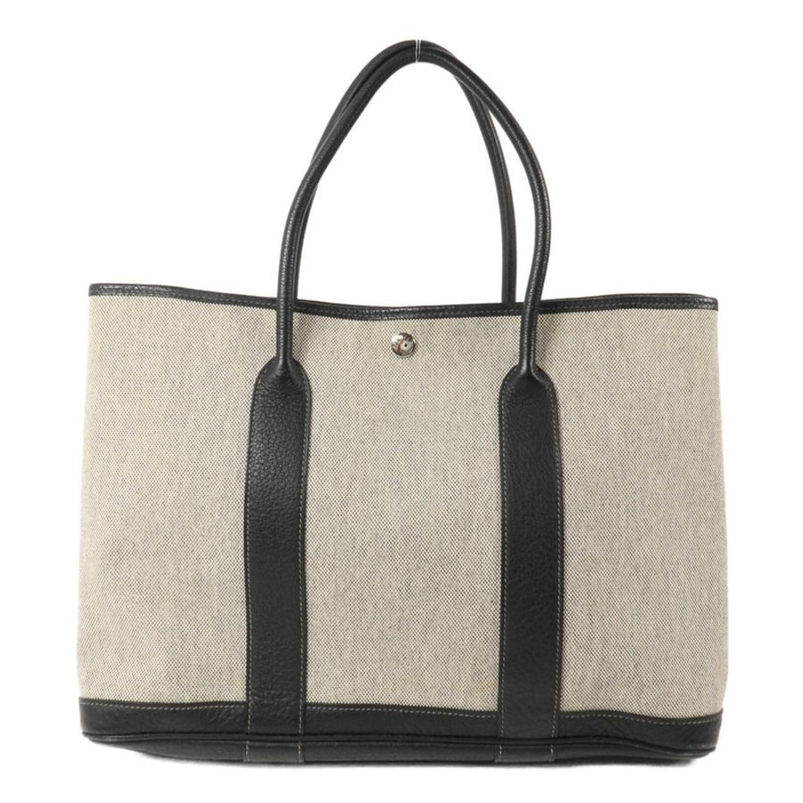 HERMES 帆布Garden Party PM手挽袋Noir-1