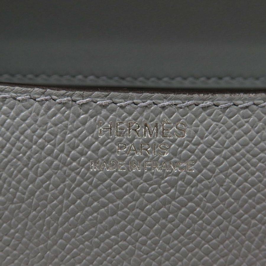 HERMES Epsom皮革Constance 24肩背袋Gris Pantin-5
