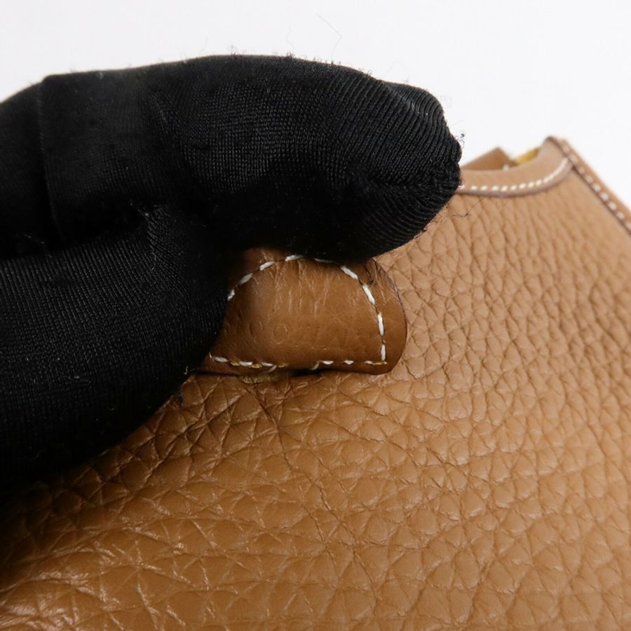 HERMES Clemence皮革Evelyne TPM肩背袋Gold-6