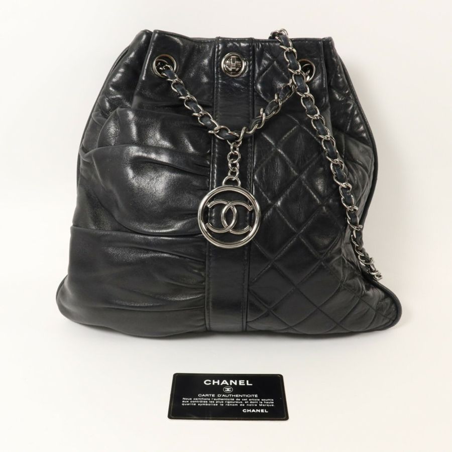 CHANEL 牛皮皮革Pile Ou Face Bag鏈帶肩背袋-9