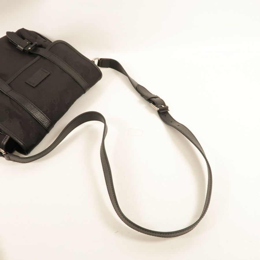 GUCCI 尼龍/牛皮皮革GG Nylon Messenger Bag肩背袋-5