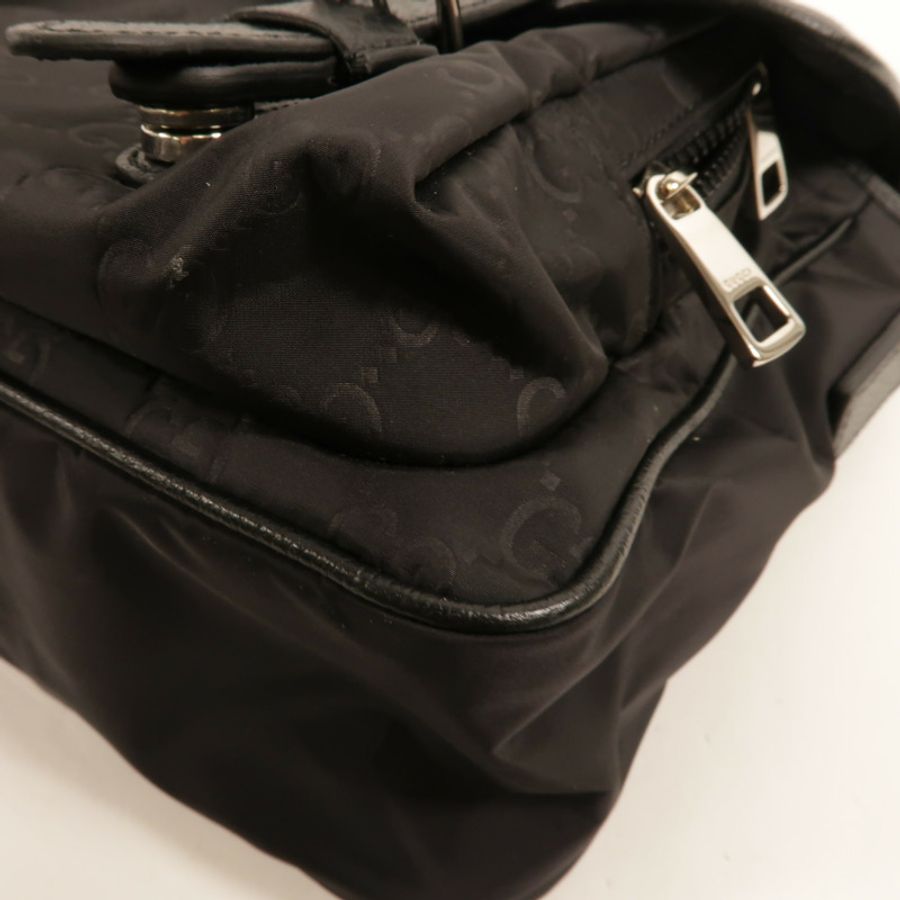 GUCCI 尼龍/牛皮皮革GG Nylon Messenger Bag肩背袋-12