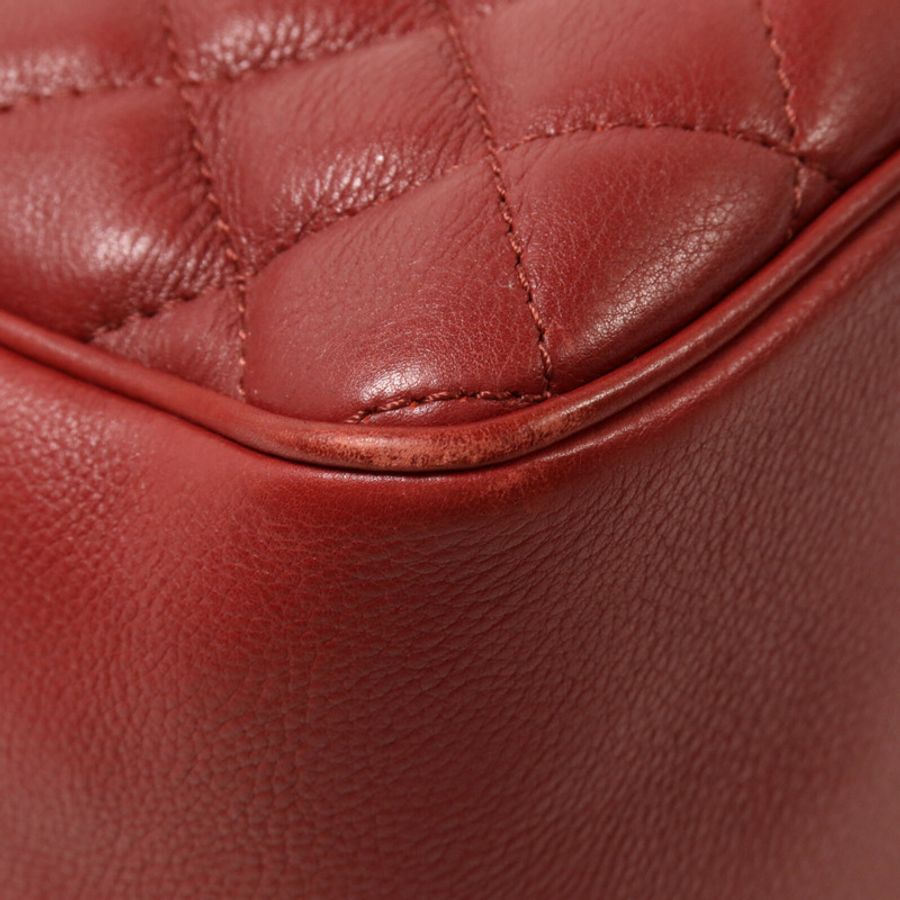 CHANEL 羊皮皮革Chain Shoulder鏈帶手挽肩背兩用袋-12