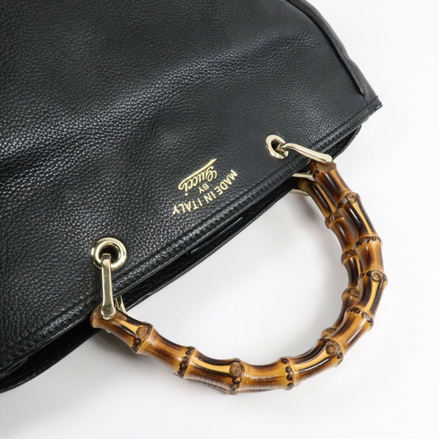GUCCI 牛皮皮革Bamboo Shopper Medium手挽袋-7