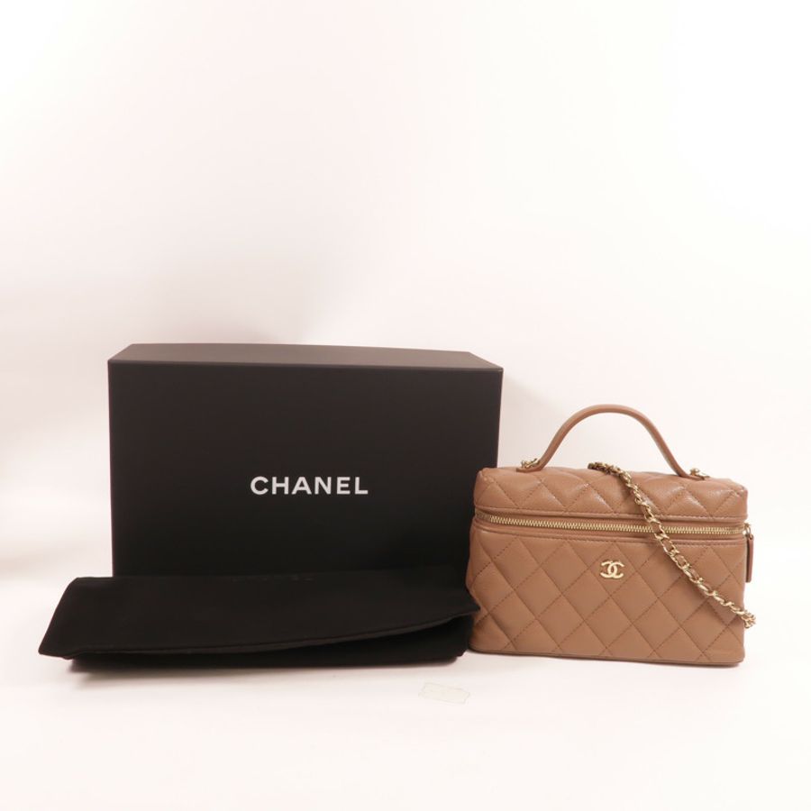 CHANEL 牛皮皮革Vanity Case手挽肩背兩用袋-9