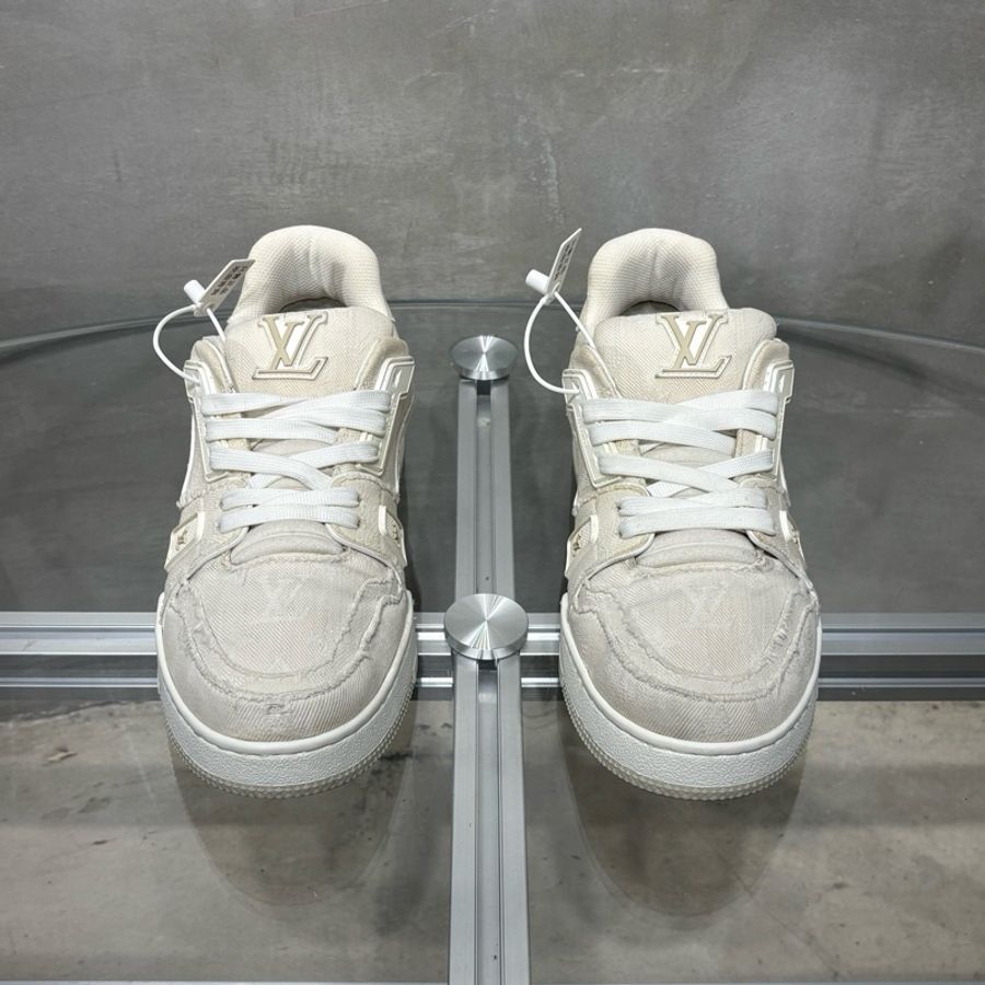 Louis Vuitton/路易威登 LV Trainer 米色牛仔 尺碼/UK8 42碼-1