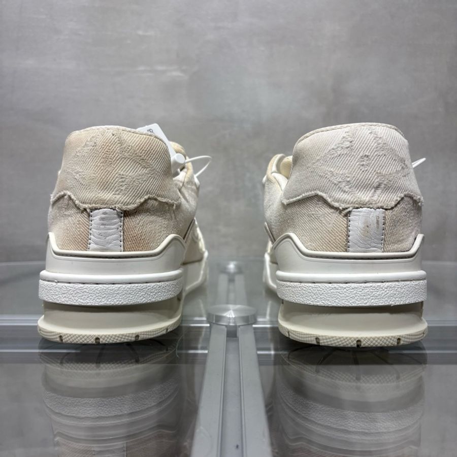 Louis Vuitton/路易威登 LV Trainer 米色牛仔 尺碼/UK8 42碼-4